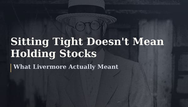 Sitting Tight Doesn't Mean Holding Stocks: What Livermore Actually Meant