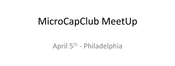 The First Ever MicroCapClub Member MeetUp